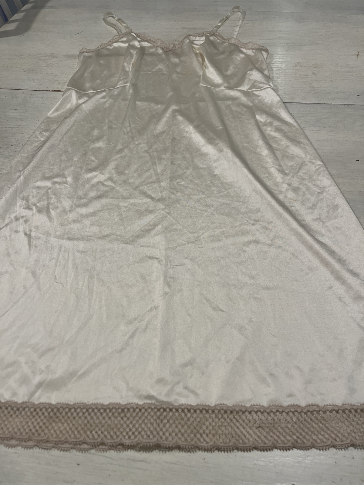 Vintage Slip Women’s 36 Full Ivory With Lace Trim Adjustable Straps
