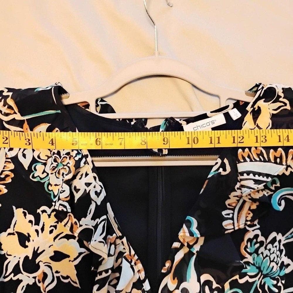 Chico’s Paisley Faux Wrap cottage core fairy 90s boho Midi Dress