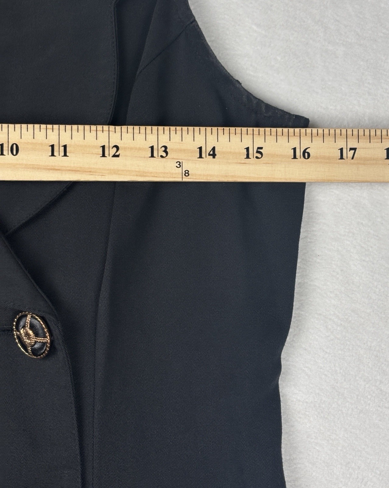 Vintage LaBelle Black Double Breasted Sleeveless Midi Dress Size 5 USA