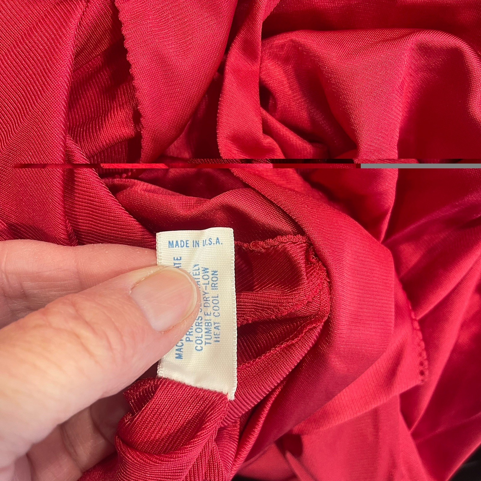 VTG Vanity Fair Negligee Maxi Night Gown Slip Dress Sz 36 Red Sexy Wrap Intimate