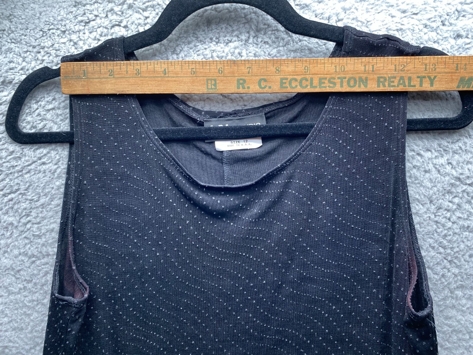 90s Y2K I.N. Studio Women’s Size 12 Black Sparkly Maxi Dress Party Stained Pits