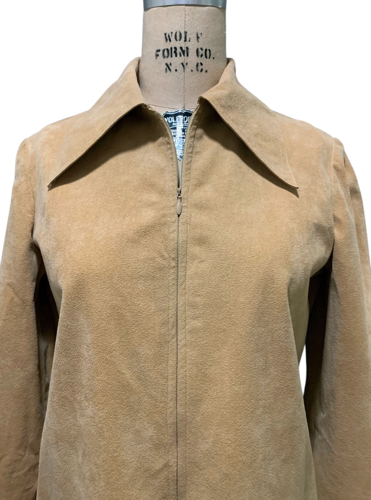 MOLLIE PARNIS Vintage 70s Women’s LS Ultrasuede Zip Front Shirt Dress – Sz M USA