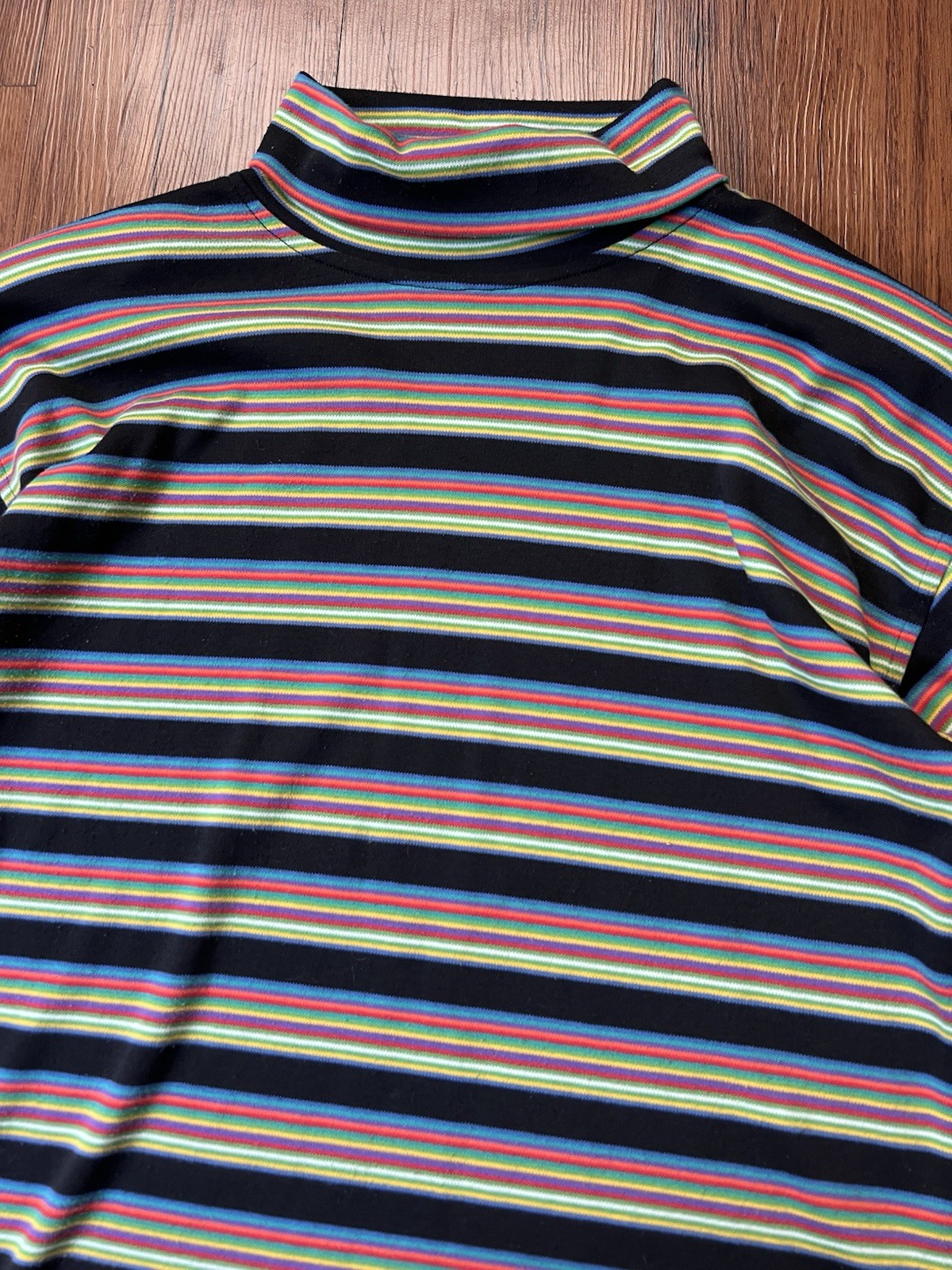 Vintage Y2K Turtleneck Top Small Womens Multicolor Preppy Academia Grunge 90s