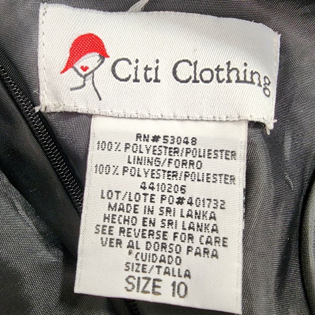 Vintage Citi Clothing Dress Womens S Black Sleeveless V-Neck Pleated Ruffled