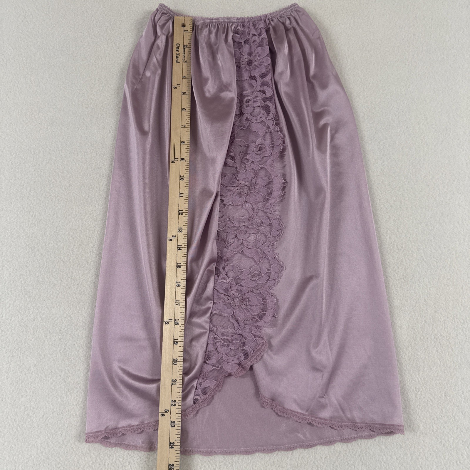 Vtg Half Slip Side Lace Slit XS Union Made Light Purple Lilac 1960s 1970s Pinup