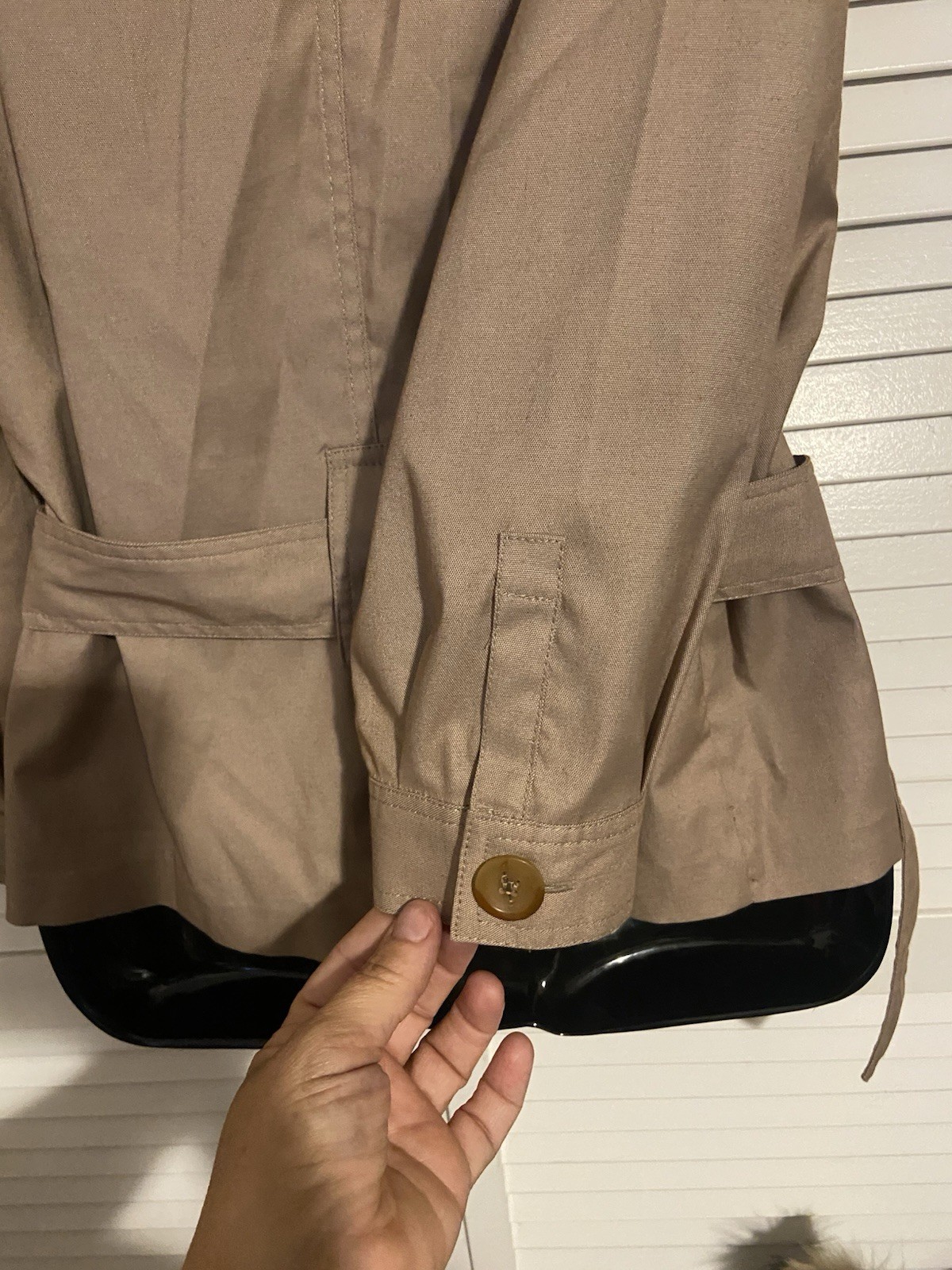 Vintage Doncaster Sport Tan Safari Utility Jacket Belted 90s Career Chic Belted
