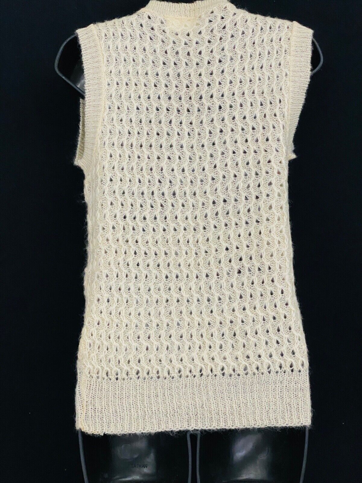 Vintage white sweater lot, ivory lightweight vest top shirt deadstock 1970 1980