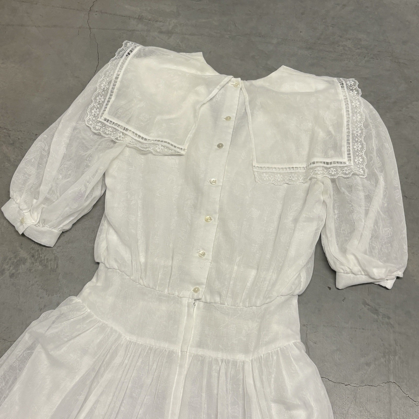 Vintage Gunne Sax Dress Gown Prairie Victorian Lace Boho Cottage Coquette Size 5