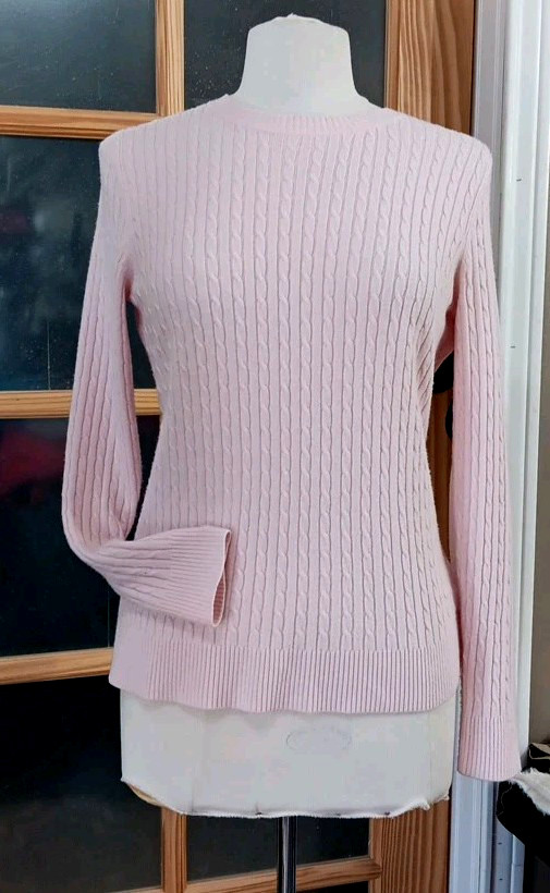 Vintage Designers Originals Luxelon Sweater Top Soft Pink Pullover Womens Sz M
