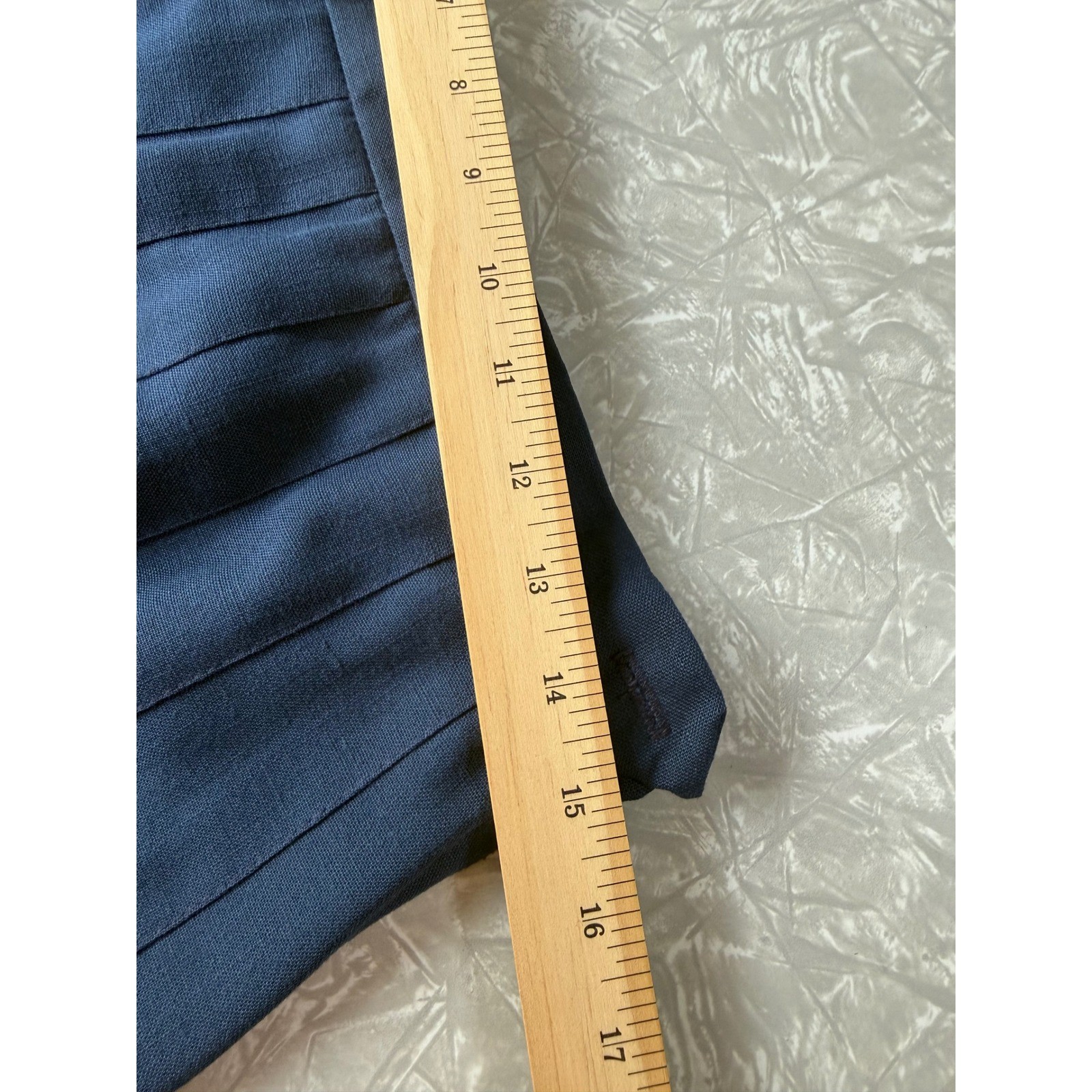 Vintage Michele Navy Blue Pleated Skirt Mid Length Dark Academia School Girl 14