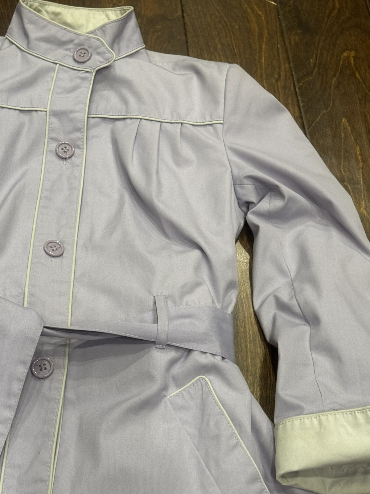 Vintage Foxland By Landon Light Purple Belted Trench Coat Size Small/ Medium