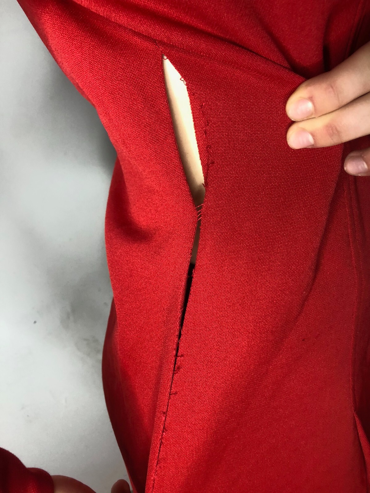 Vintage Zora Melbourne 1960s Red Terylene Dress Mod Go Go AU waist 30″