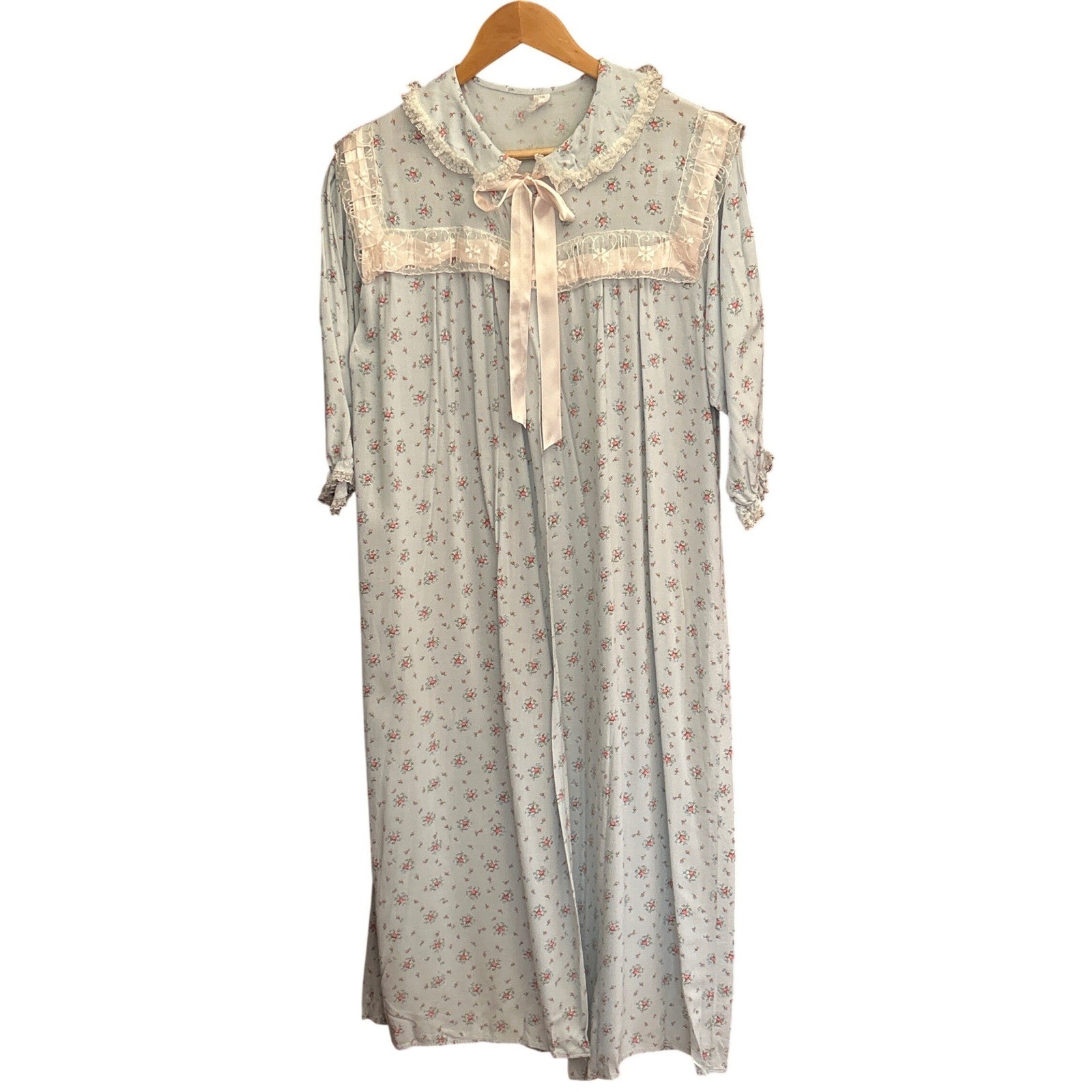Vintage Mel-Lin Nightgown Cottagecore Victorian Coquette Romantic Floral Rayon