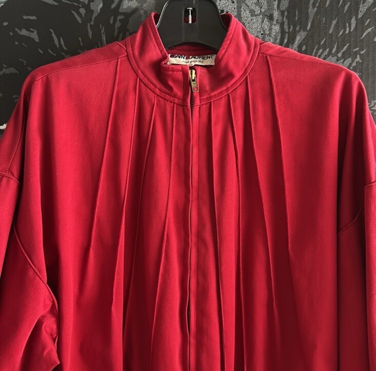 1980 YVES SAINT LAURENT RIVE GAUCHE RUNWAY PUFFY ZIP-UP BLOUSON JACKET Size Fr42
