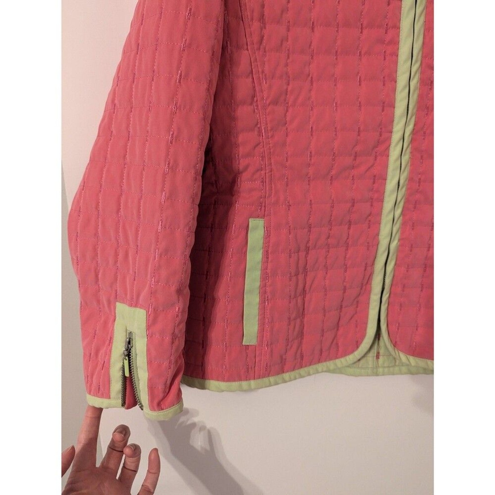 Vintage 80’s Carlisle Size 6 Jacket Quilted Hot Pink and Green Prep Preppy
