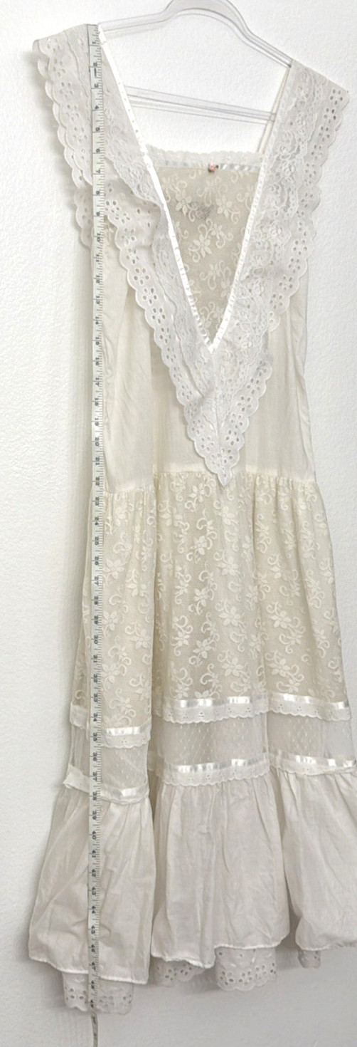 Young Edwardian Arpeja Dress Womens S Vintage Lace Eyelet Sleeveless Cottagecore
