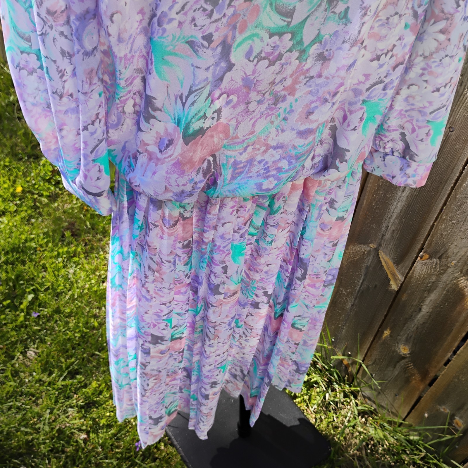 Vintage Floral Midi Dress VLP Petites Size 4 Small Cottagecore Coquette Fairy