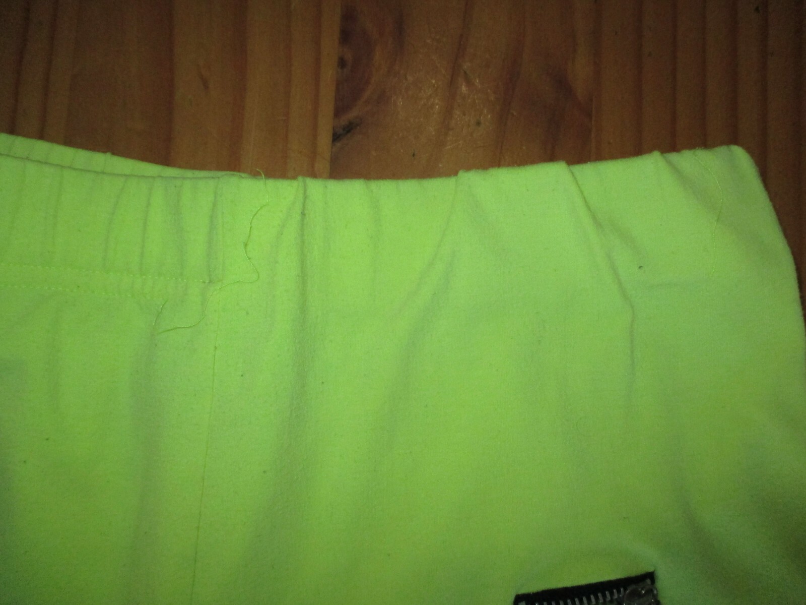 Vintage 80s Cherry Lane Flouro Yellow Bike Shorts with Zip Detail – Size M