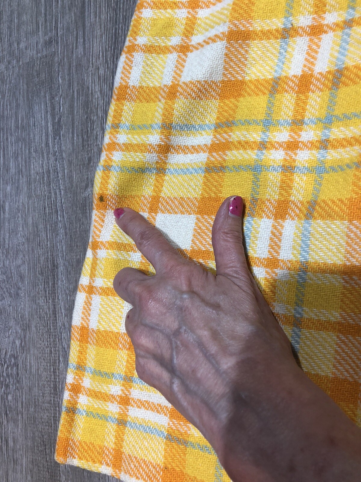 VTG 70’s Yellow Orange White Multi Wool Blend Plaid Preppy Mini Skirt~XS
