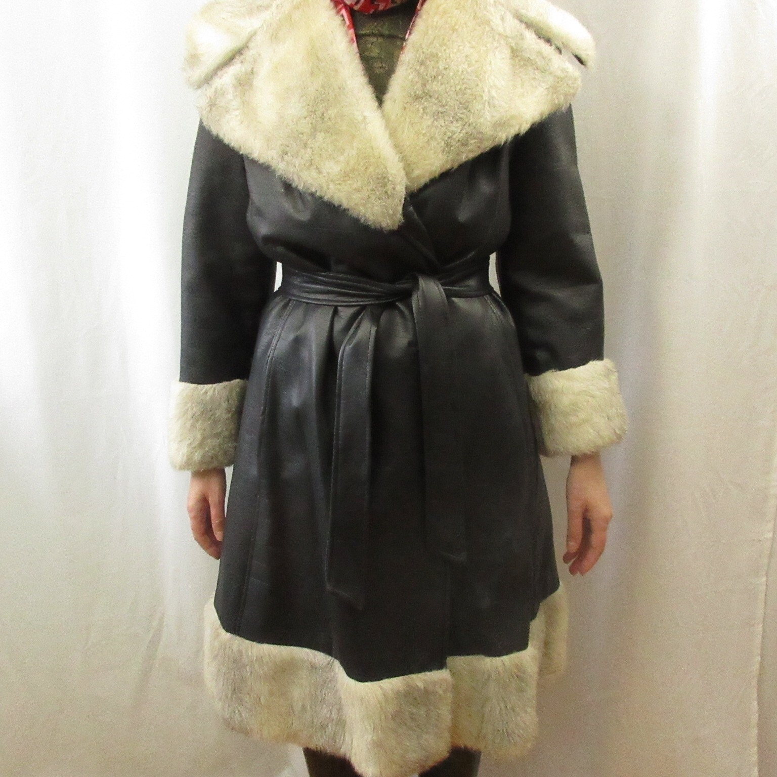 VINTAGE RARE 70s Faux Fur Women’s Coat MOD New Wave PUNK SOVIET NOIR GOTH OOAK