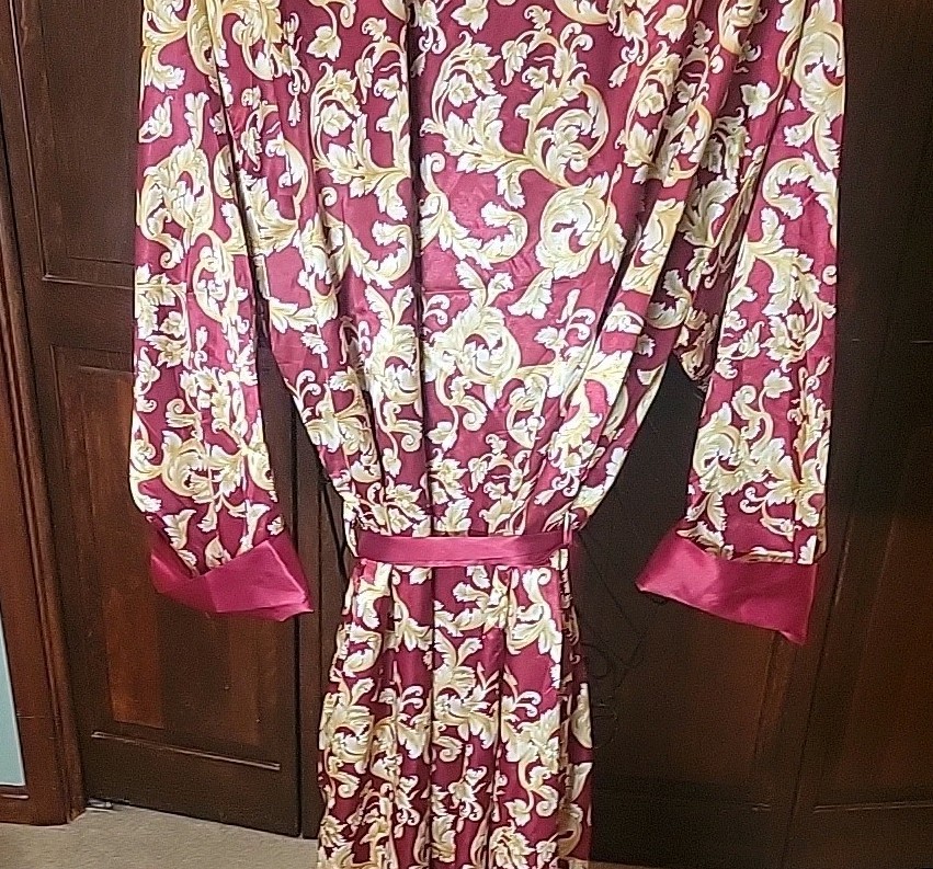 Vtg Lauren Rogers Silky & Satiny Nightgown & Robe Linegerie Pajama Set 1X EUC