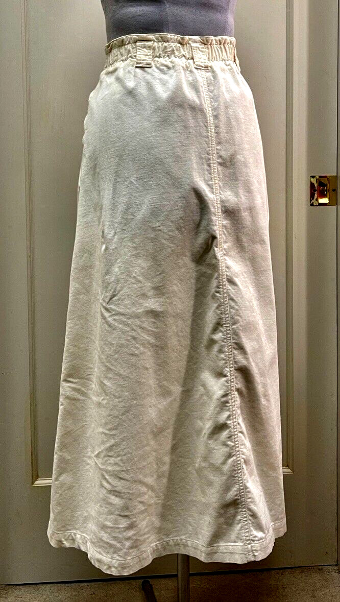 Talbots IVORY Cotton Corduroy 2-pocket Belt-loops MIDI SKIRT Size 10 (32×34)