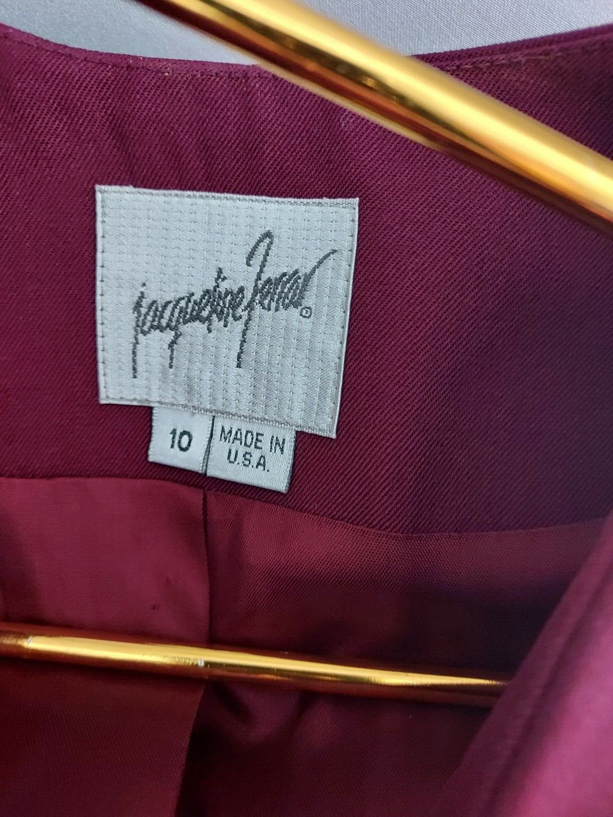 vintage jaqueline ferrar women blazer size 10 burgundy