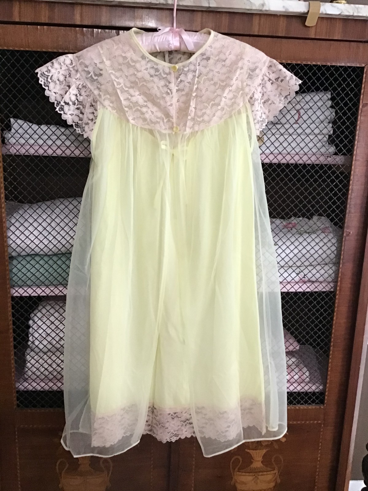 1960s Vintage MARY BARRON Peignoir SET Nylon SMALL Nightgown NEGLIGEE Robe