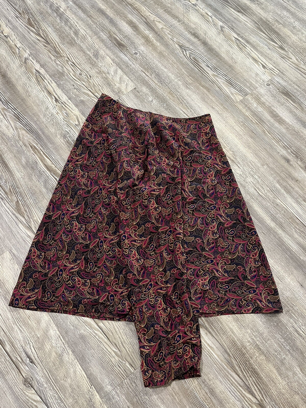 VTG 90’s ANN MAY Women’s Purple Multi Paisley 100% Silk Long Sleeves Blouse L