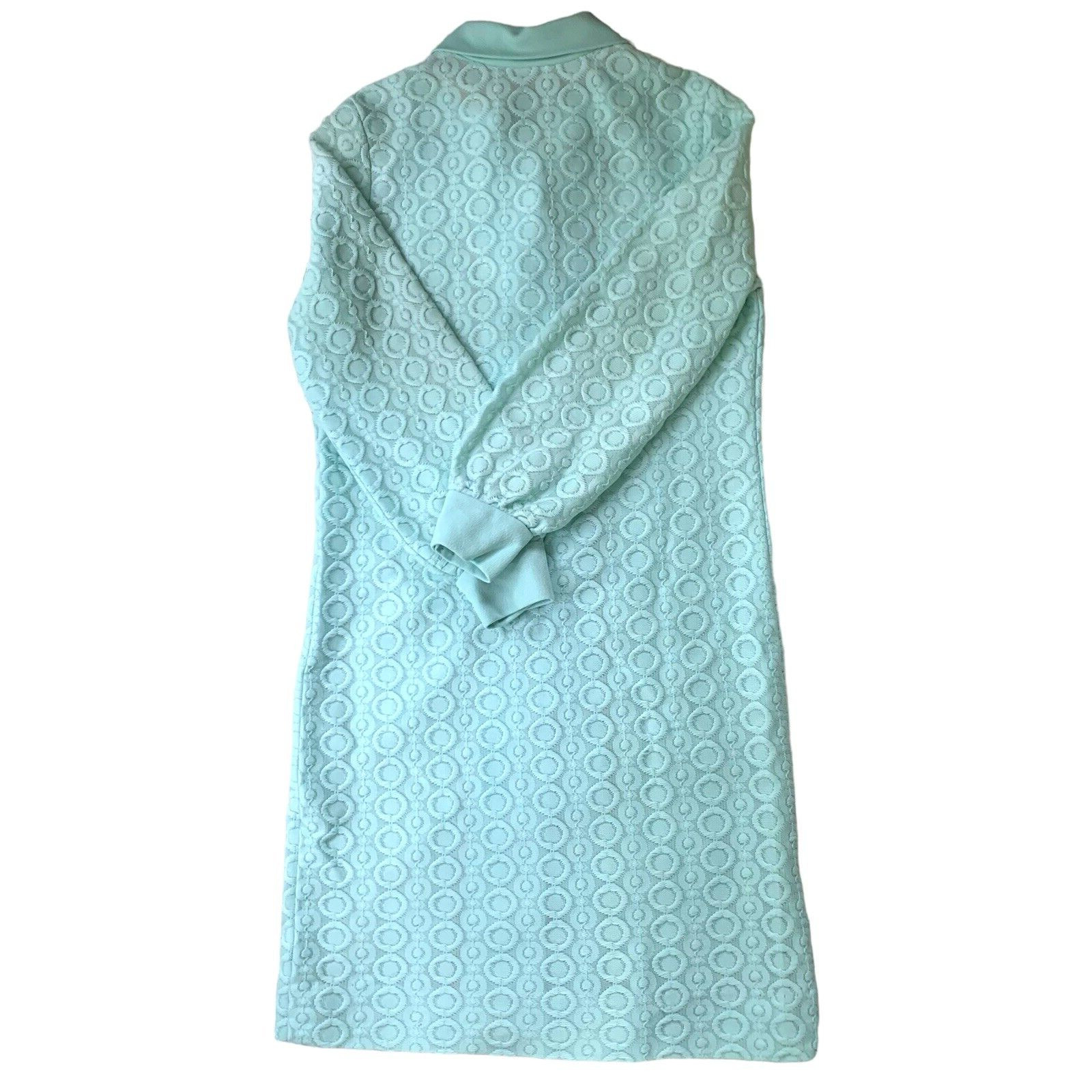 Vintage Nancy Greer Button Up 1970’s Blue Green Dress Jacket Career Size Small