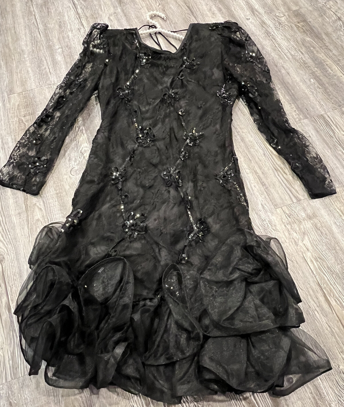 Rare Find VGT JE WOO’S by Hannah Lee New York Paris Black Mini Evening Dress 7/8