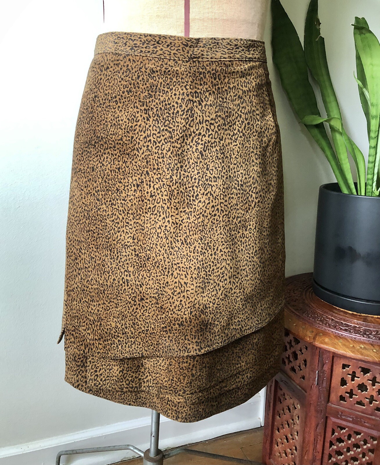 Bagatelle Suede Animal Print Skirt