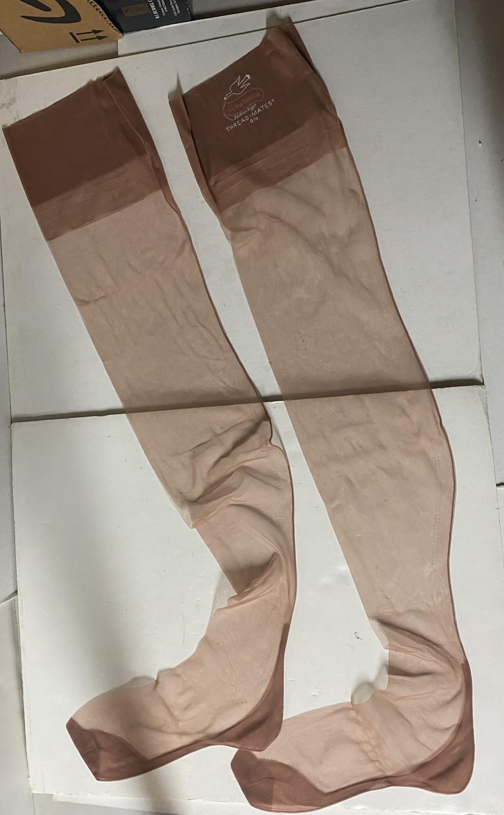 Two (2) Vintage Pairs of 9-1/2 Glen Raven Thread-Mates Nylon Stockings – NOS