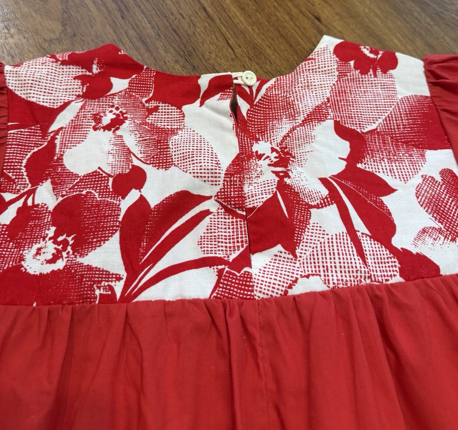 Vintage 80’s Karyl Kaye Palaka Cotton Muu muu Dress Floral Aloha Hawaiian
