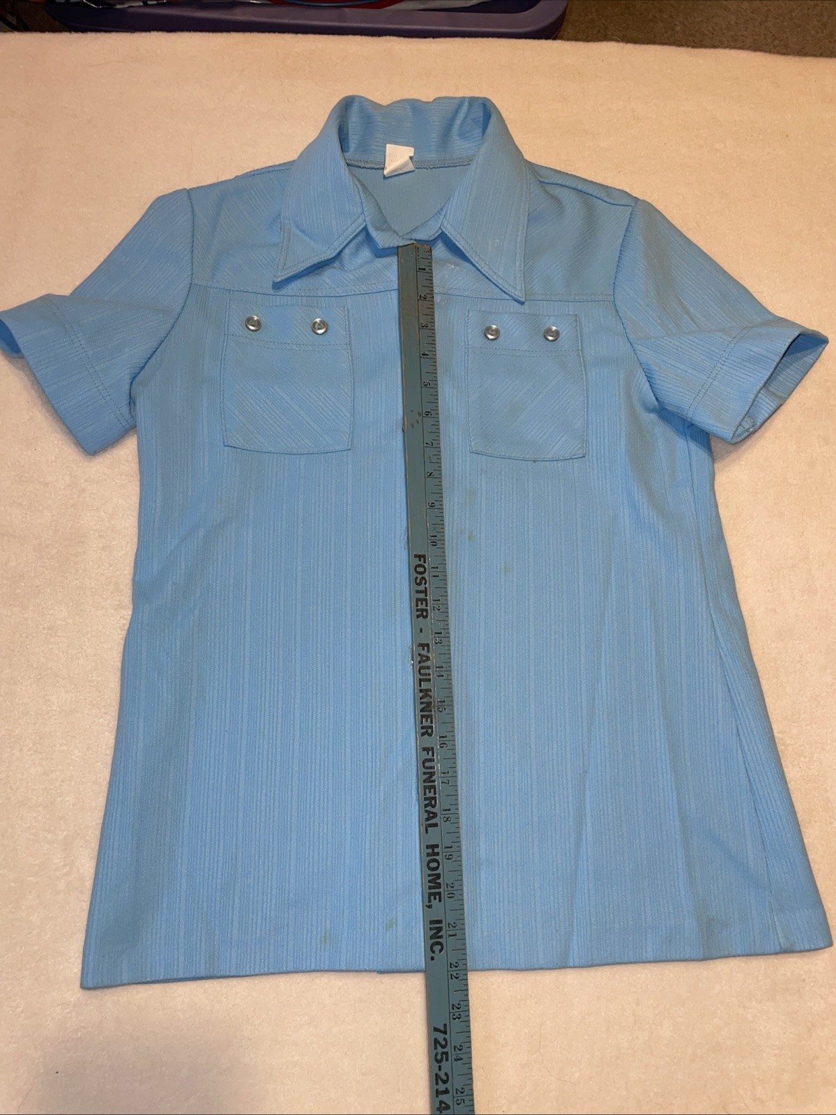 Vintage 60/70s Full Button Pocketed Blouse Pics For Measurements