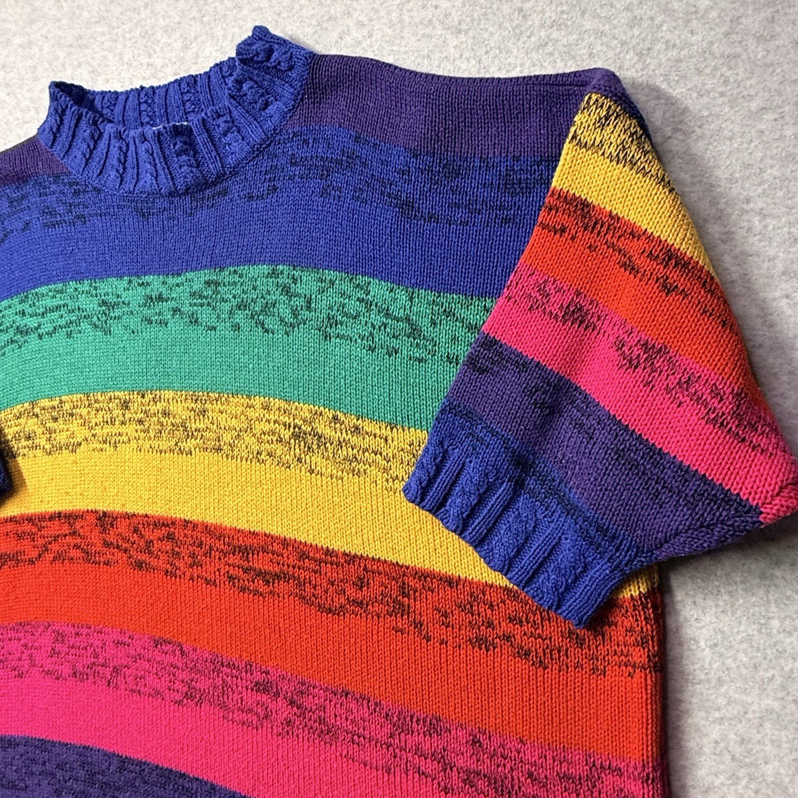 Vintage Venezia Sportswear Multicolor Rainbow SS Sweater Oversized One Size