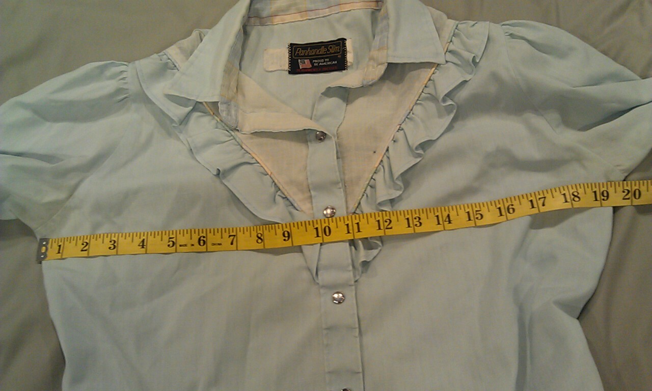 RARE VTG Retro USA Panhandle Slim Snap Western Cowgirl Top Blouse Shirt M STAINS