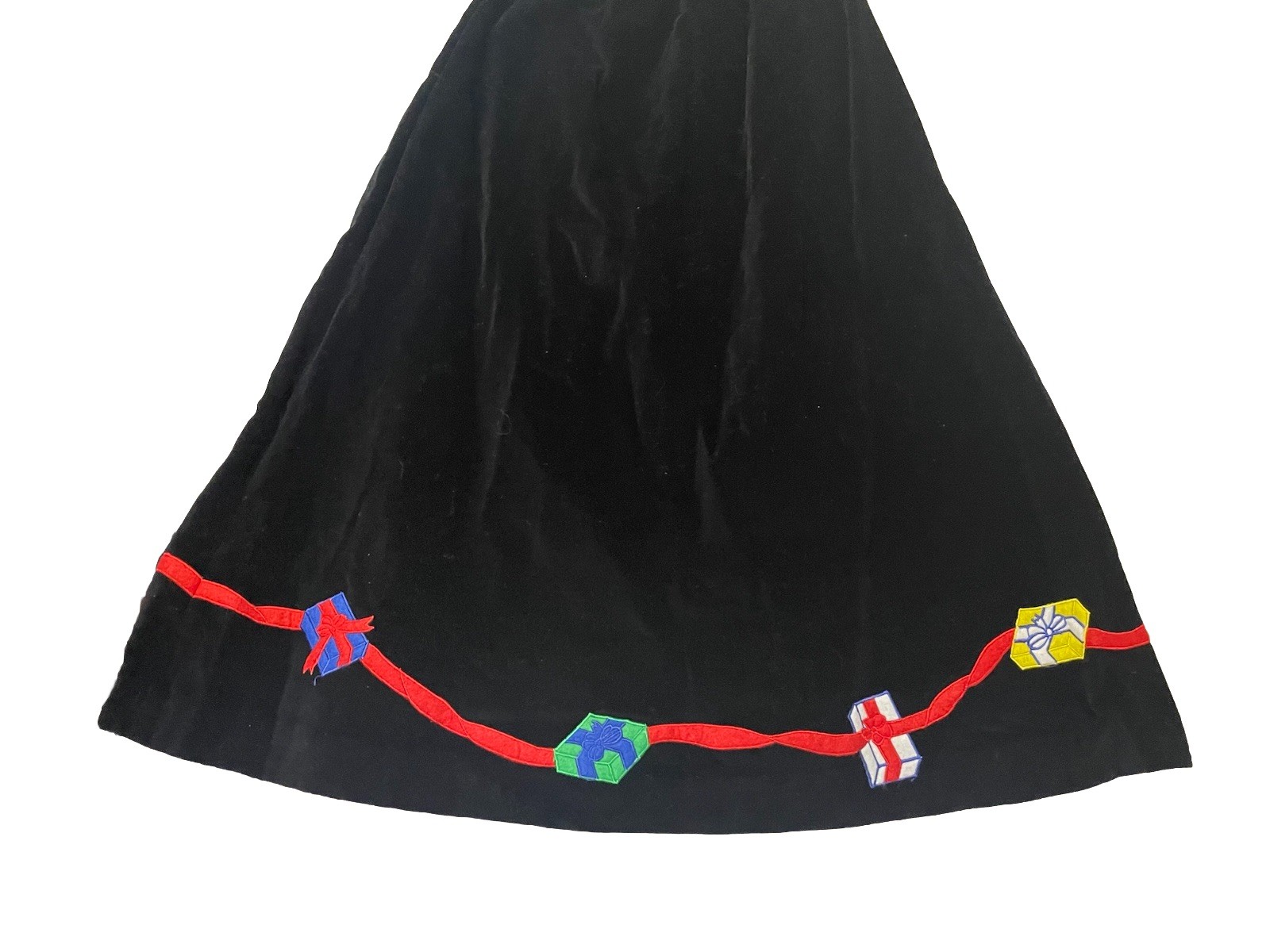 Vintage Women’s The Eagle’s Eye Black Velvet Christmas Skirt Size S