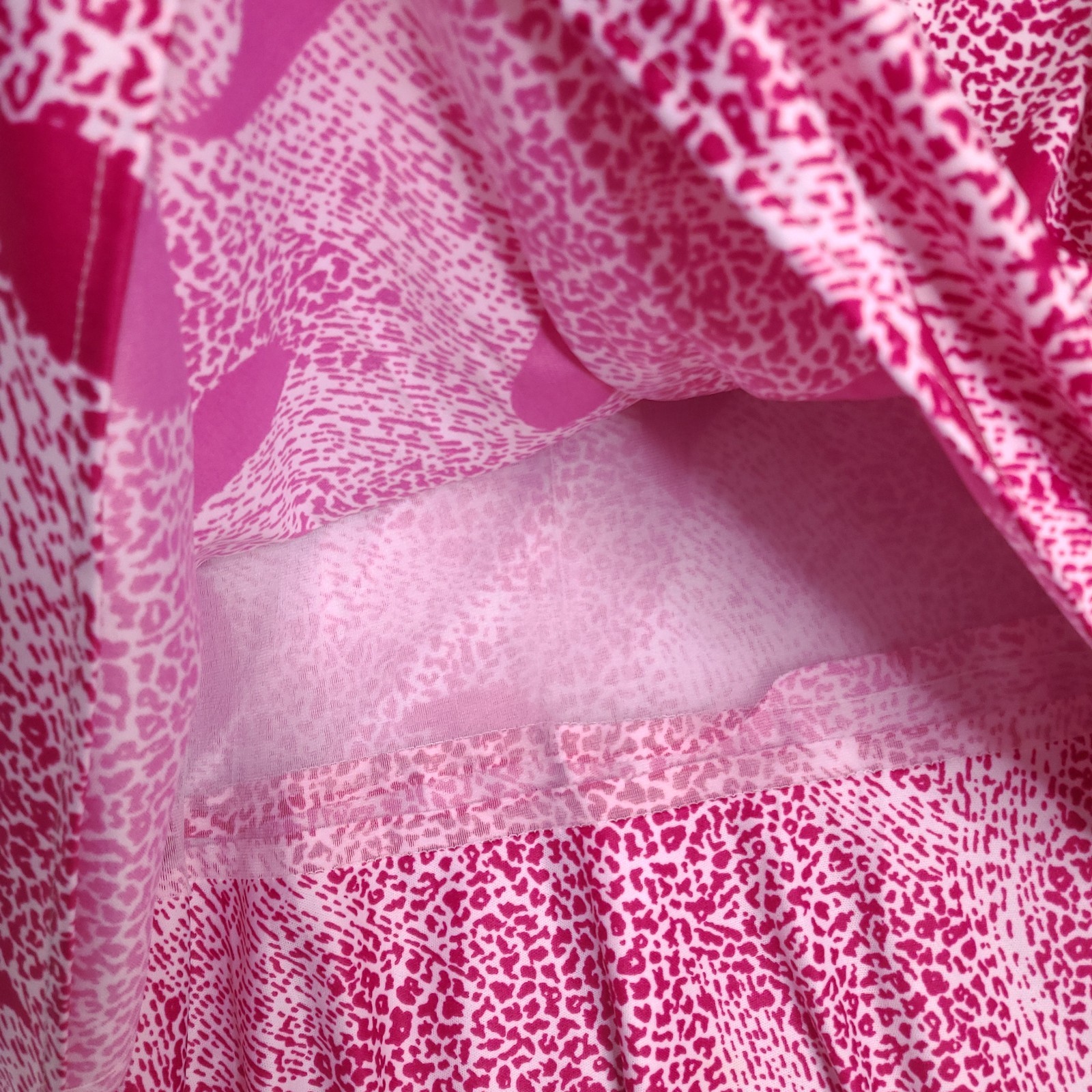 Vintage 80s Glamax Women’s Dress Size 15-16 Fuchsia Pink white