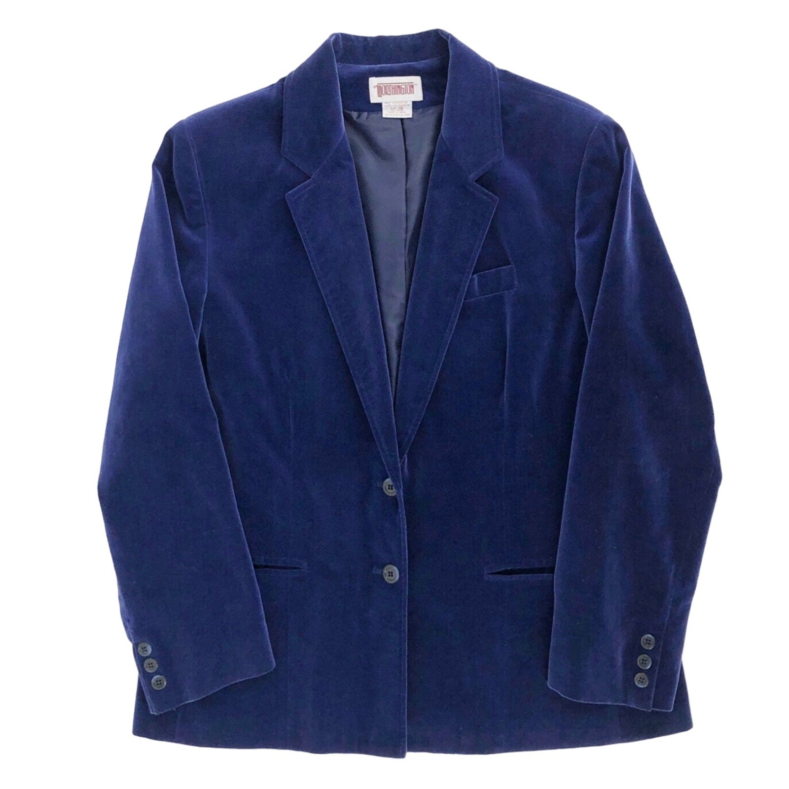 Y2K velvet blazer navy blue 2000s vintage