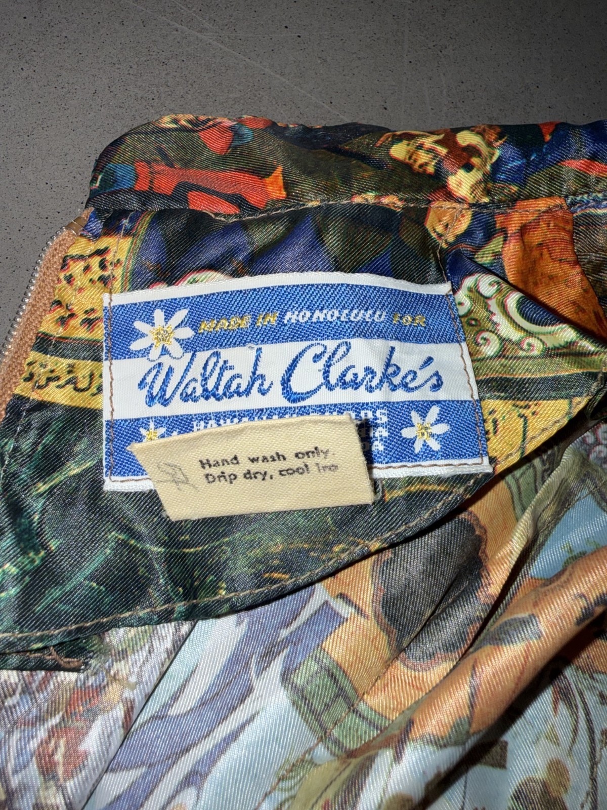 Vtg Timeless Waltah Clarke’s 60-70s Cheongsam Quipao Maxi Patchwork dress Size 8