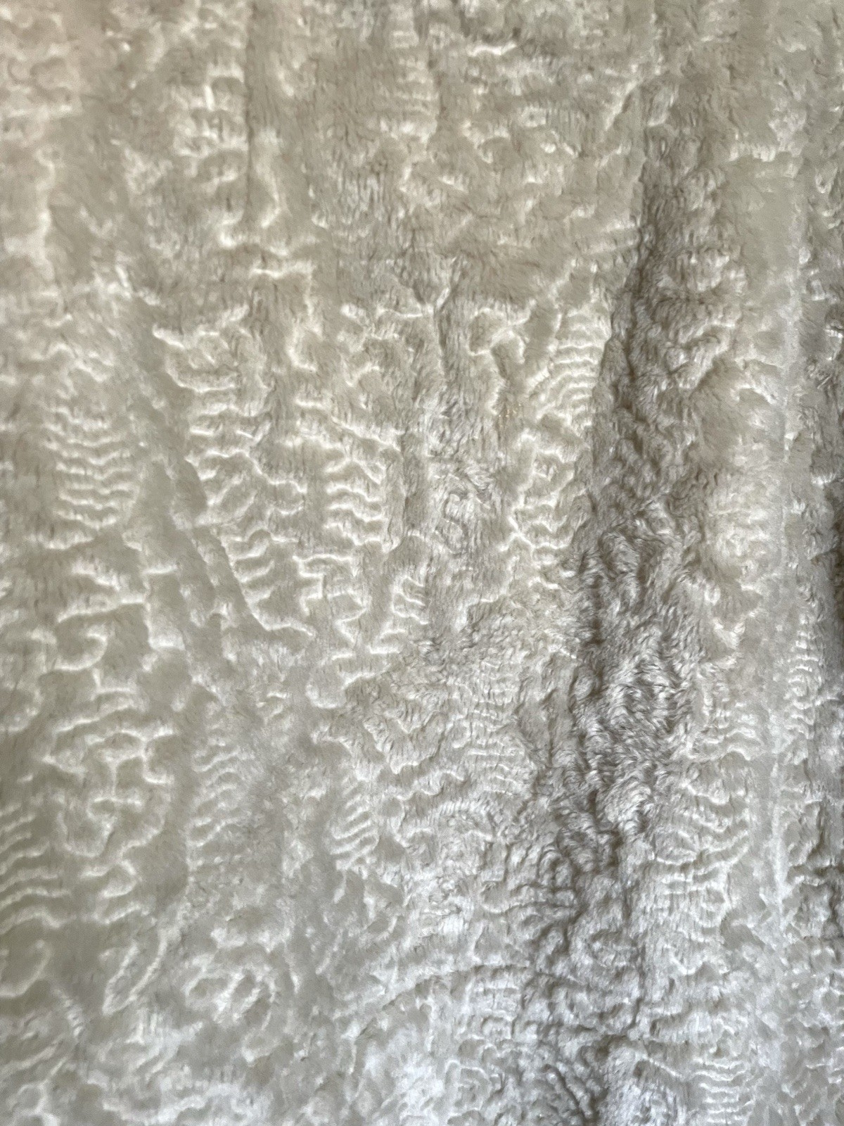 Vtg 60s 70s Faux Fur Mink Lamb Shawl Collar Coat Jacket Cream Union Made ILGWU