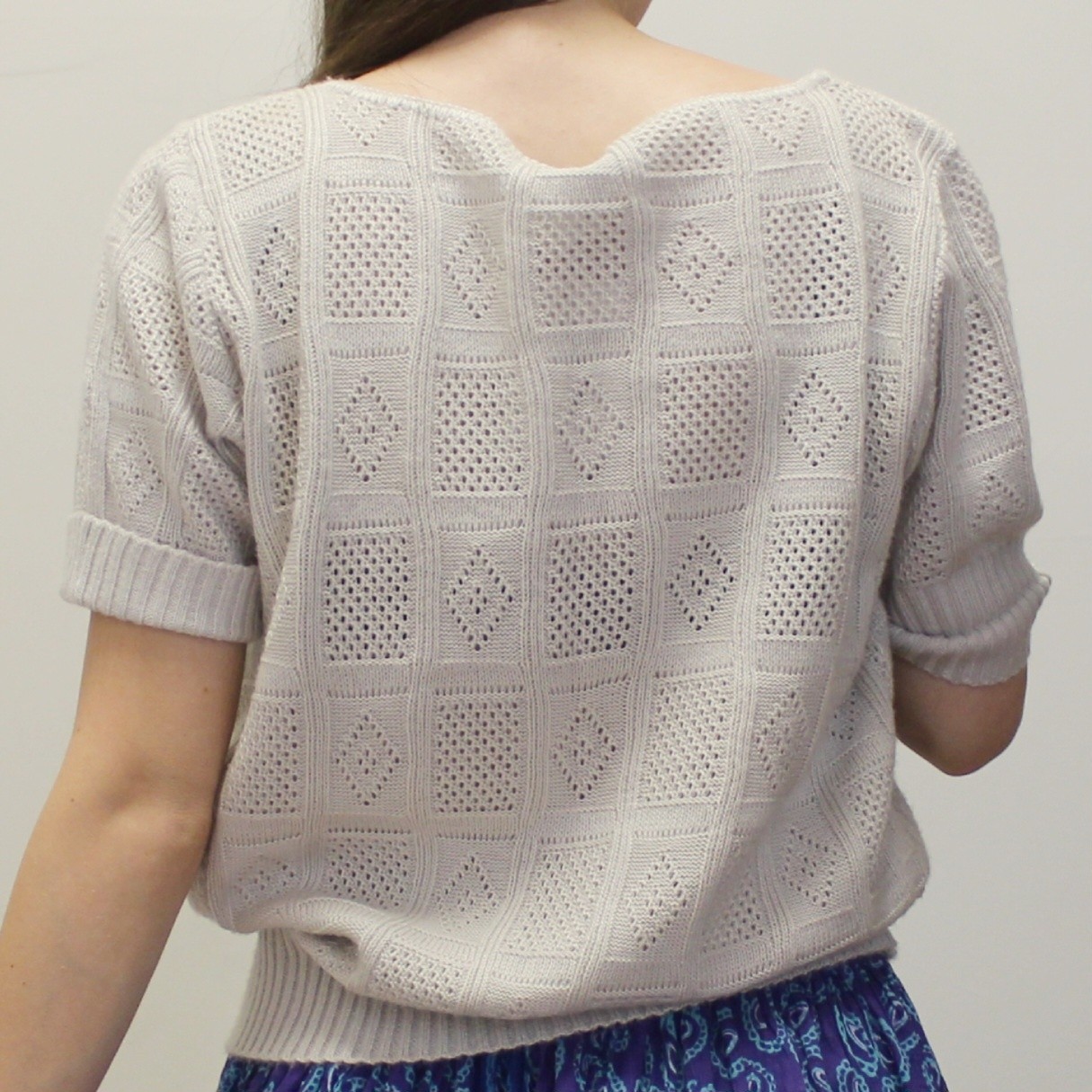 Vintage 70s Gray Knit Sweater Tee by Kenneth Too!