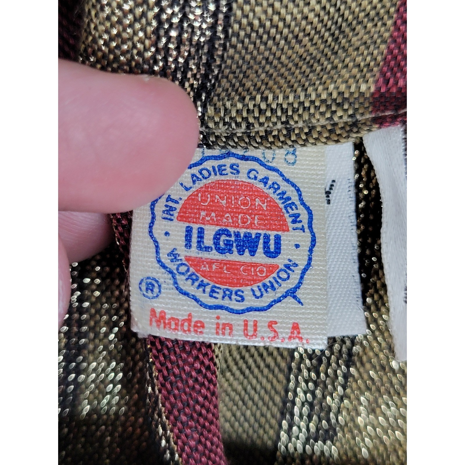 Vintage Anne Klein Metallic Lurex Striped Skirt Set Medium ILGWU USA Made Gold