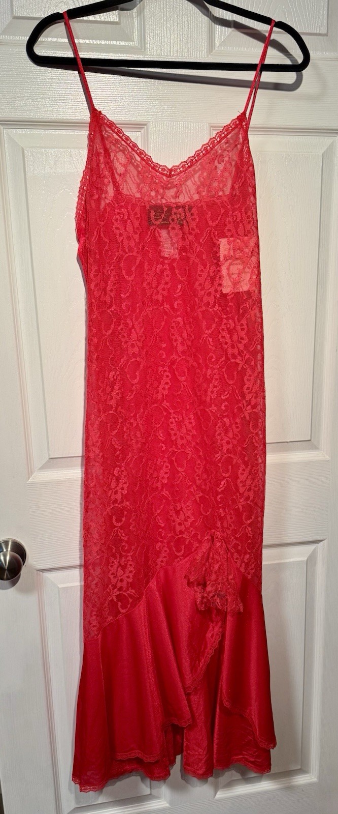 Vintage The International Boutique By Undercover Wear Red Lace Gown NWT HIGH LOW