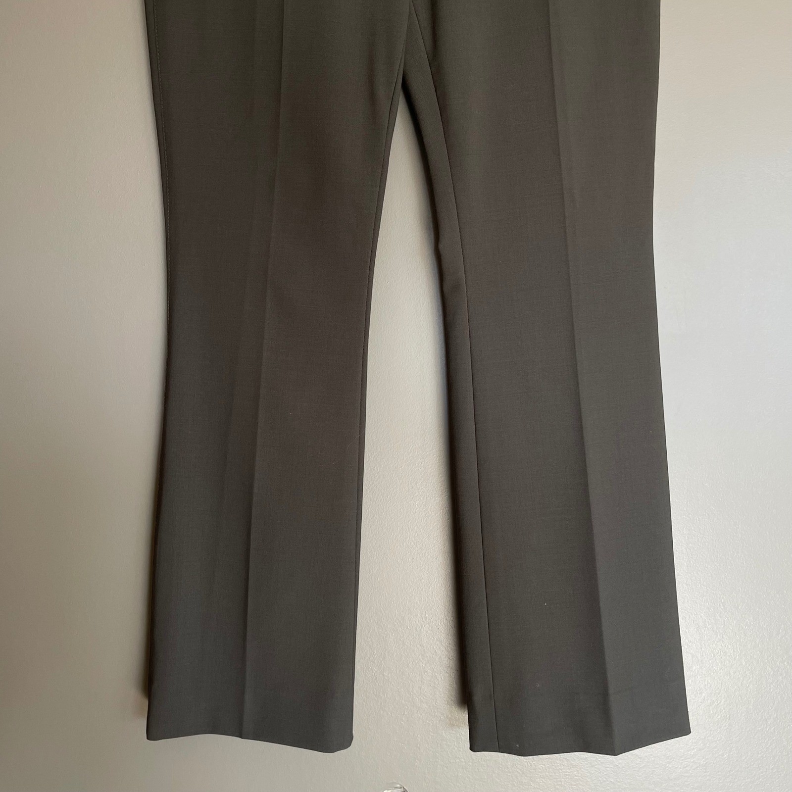 NWT Veronica Beard Arte Pant Loden Green Wool Blend Slim Flare Trousers Size 0