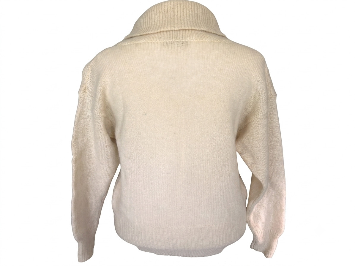 Vintage Grandma Turtleneck Sweater Floral 1980s 100% Shetland Wool