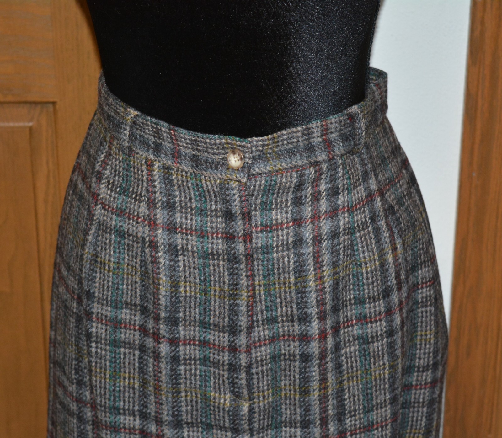 VTG Women’s 100% Wool Plaid Maxi Skirt Suit Set 14 COUNTY SHOP by MARSHALL FIELD