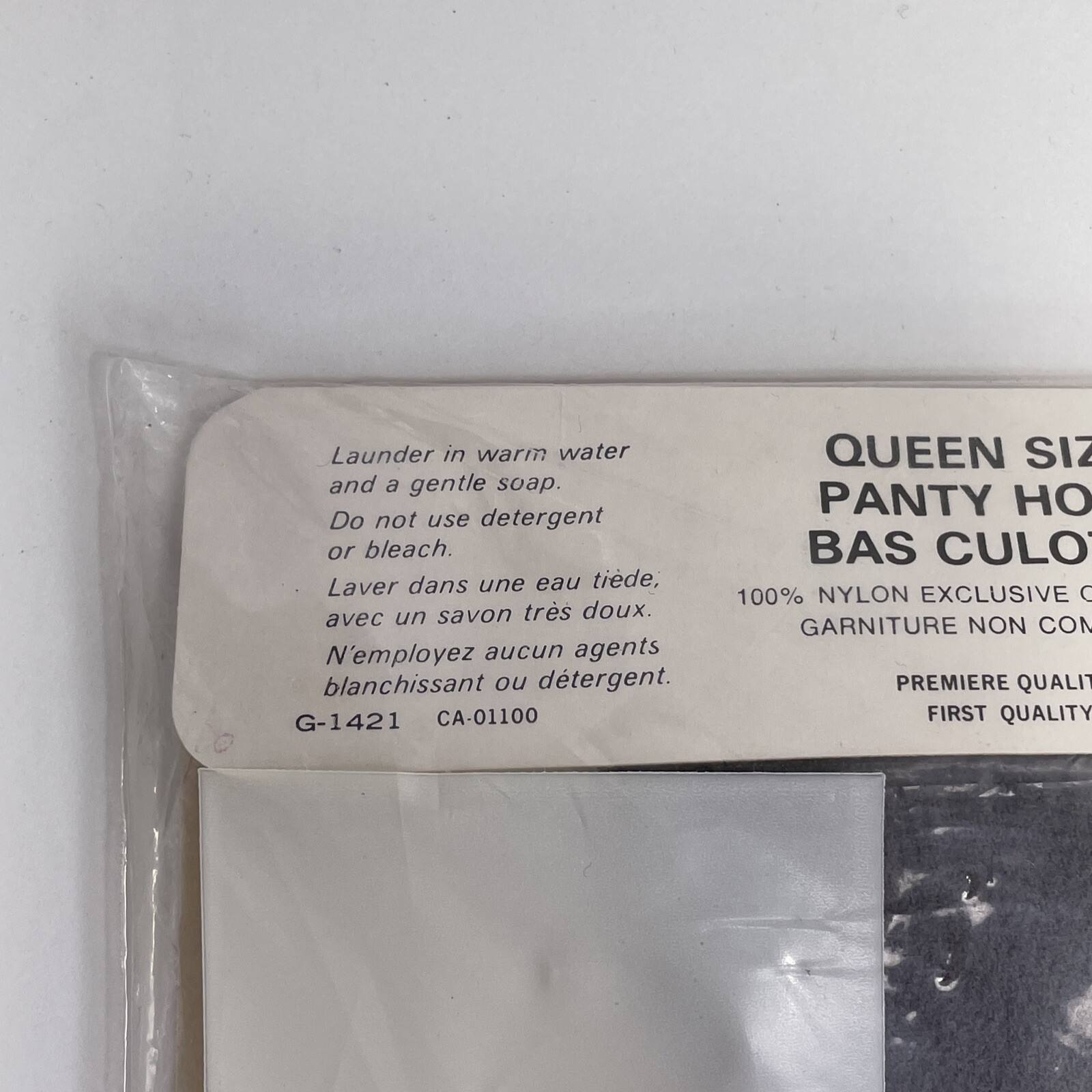 Vintage 1970s Pantyhose Agnetha Faltskog Model Singer SZ 3XL Grey Gray Color