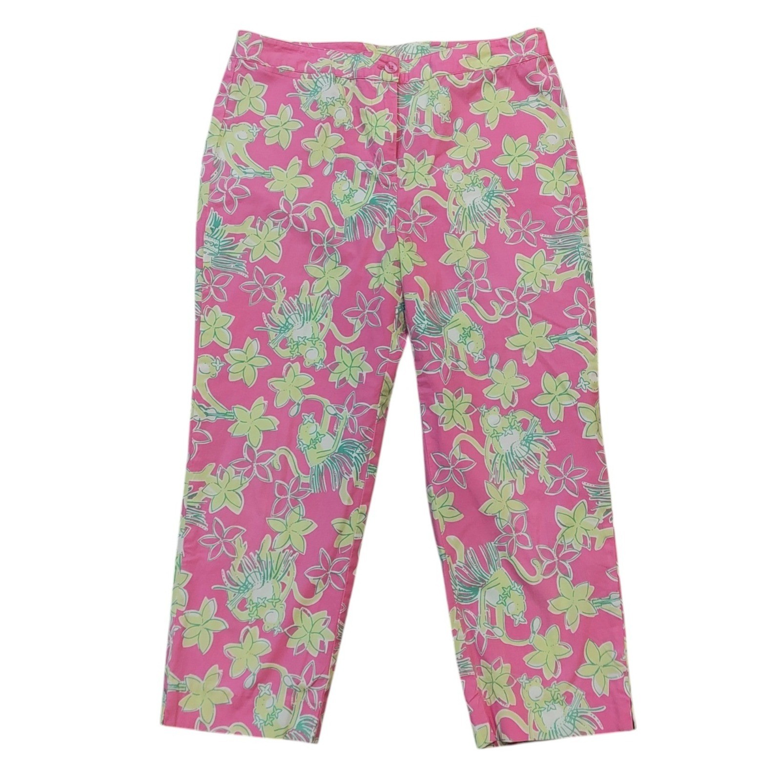Lilly Pulitzer Vintage Rock A Hula Cropped Pants Capris Cruise Vacation Size 8P